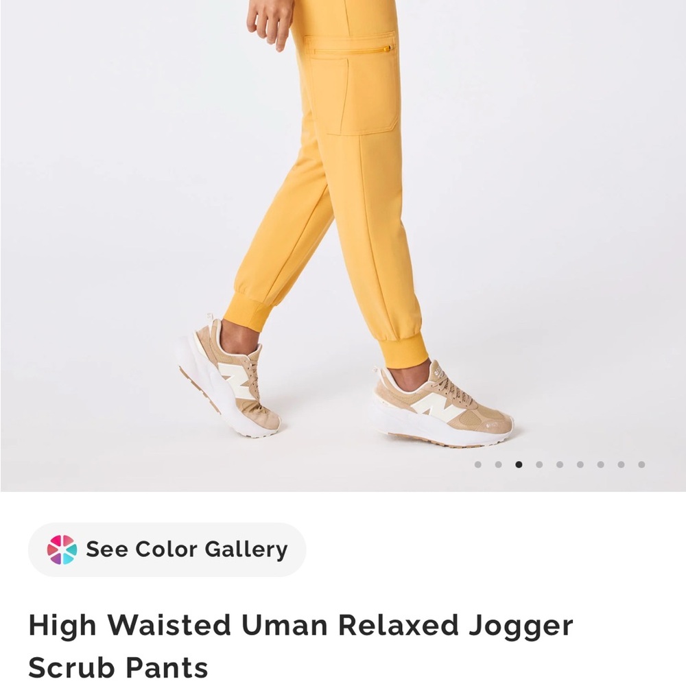 Figs High Waisted Uman Relaxed Jogger Scrub Pants - Yellow